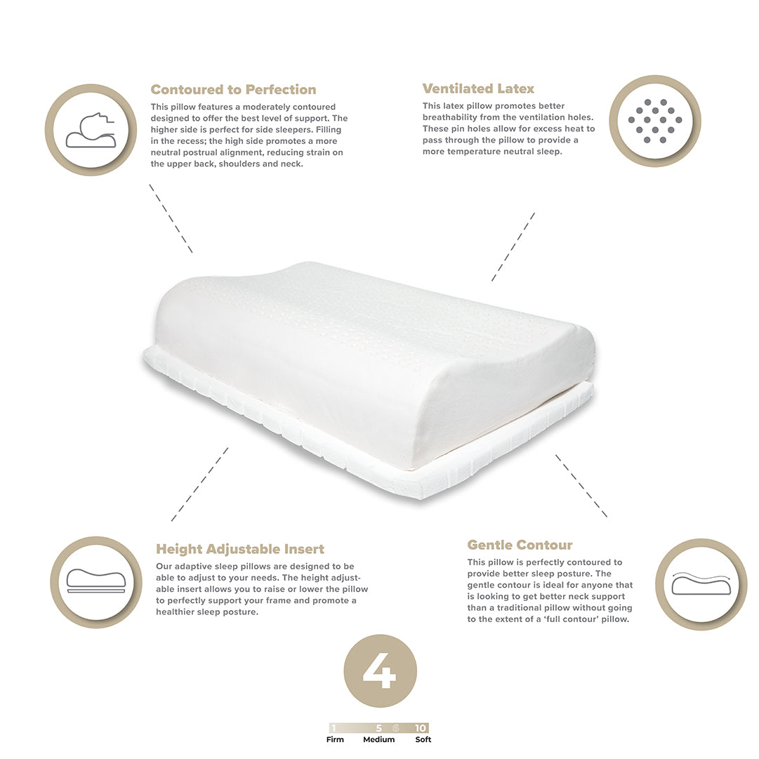 Neck Therapie Latex Adjustable Contour Pillow