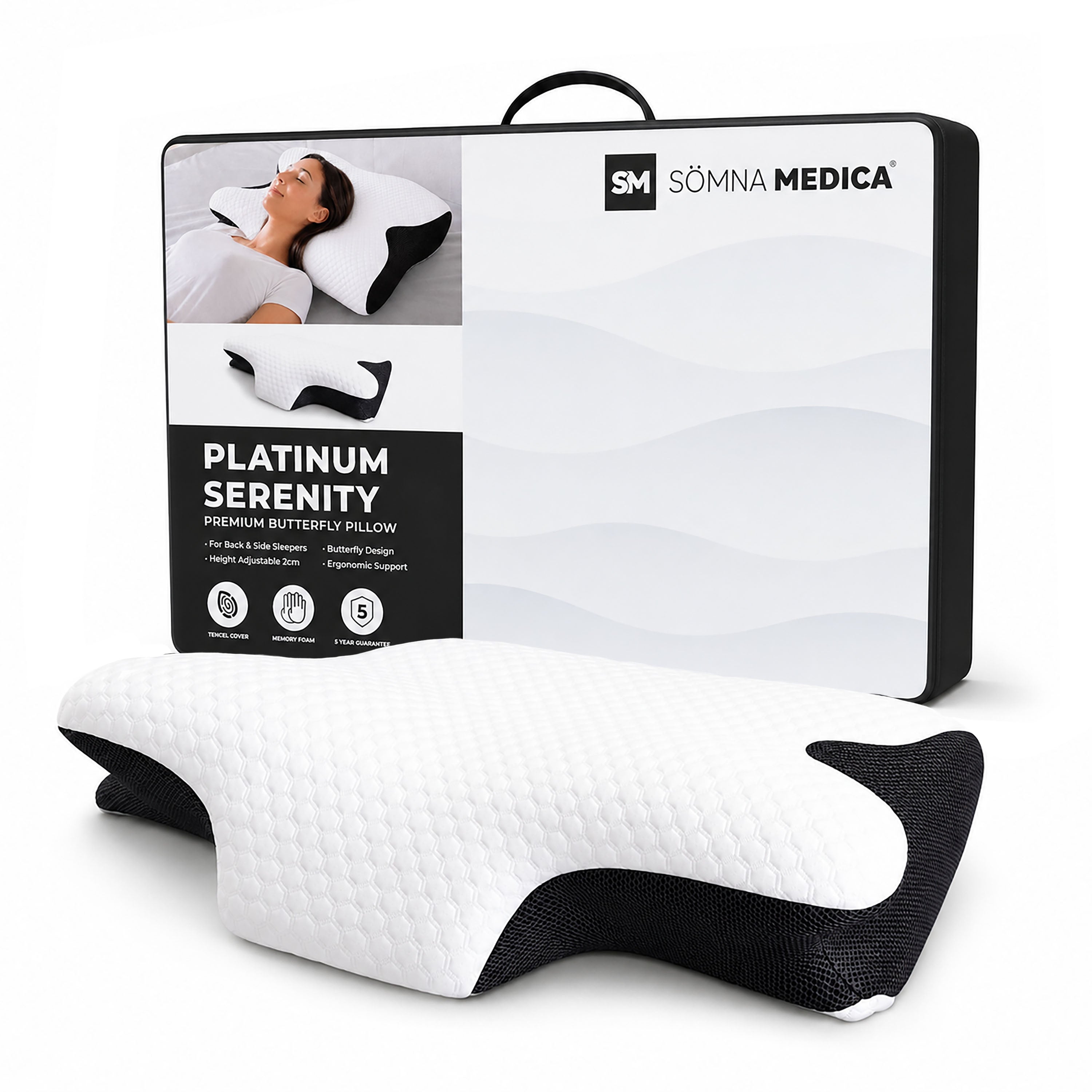 Somna Medica Platinum Serenity Premium Butterfly Pillow